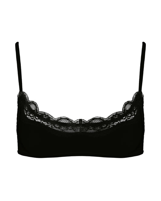 Lace Scoop Bralet, Black