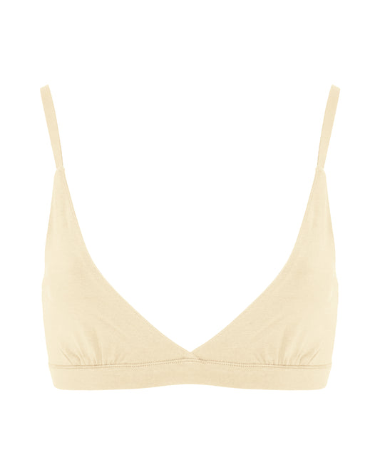 Cotton Triangle Bralet, Cream