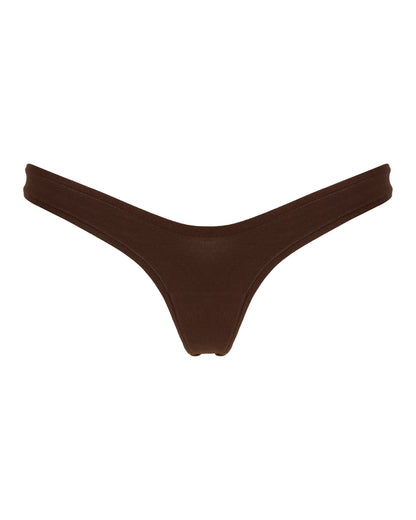 Cotton Low-Cut Panties, Coffee