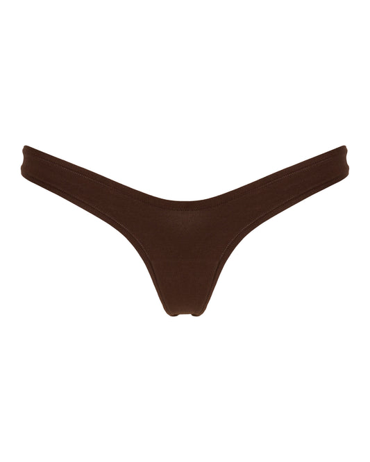 Cotton Low-Cut Panties, Coffee