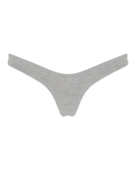 Cotton Low-Cut Panties, Grey Marle