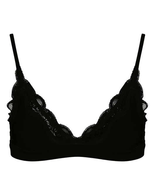 Lace Triangle Bralet, Black
