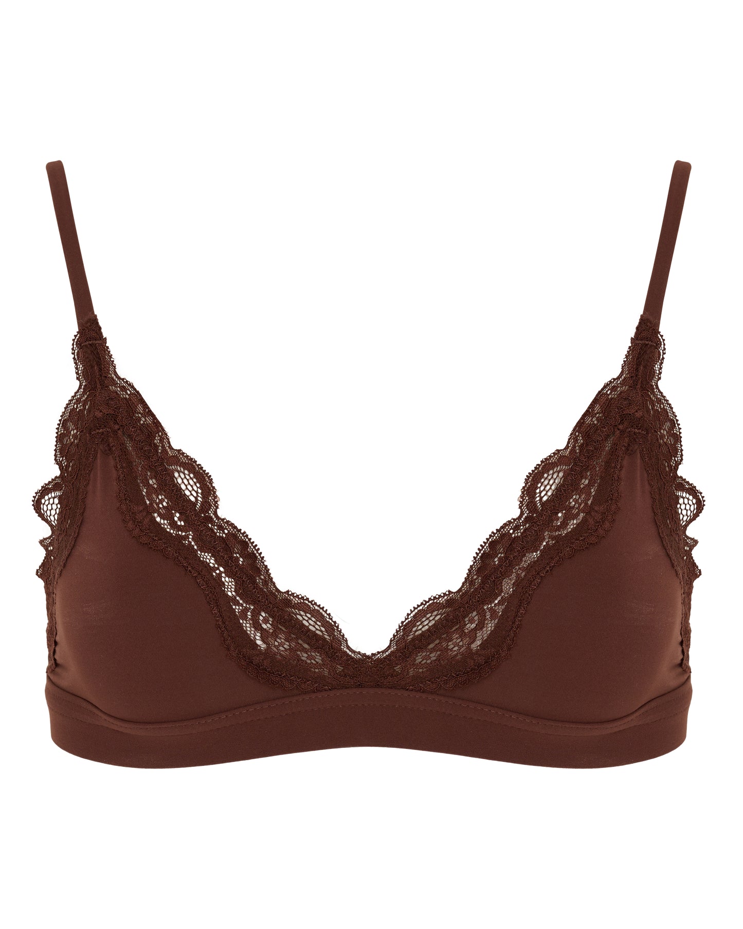 Lace Triangle Bralet, Coffee