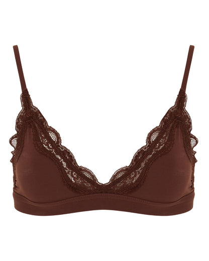 Lace Triangle Bralet, Coffee