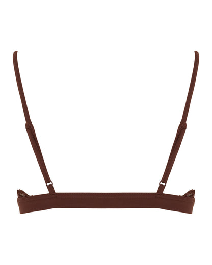 Lace Triangle Bralet, Coffee