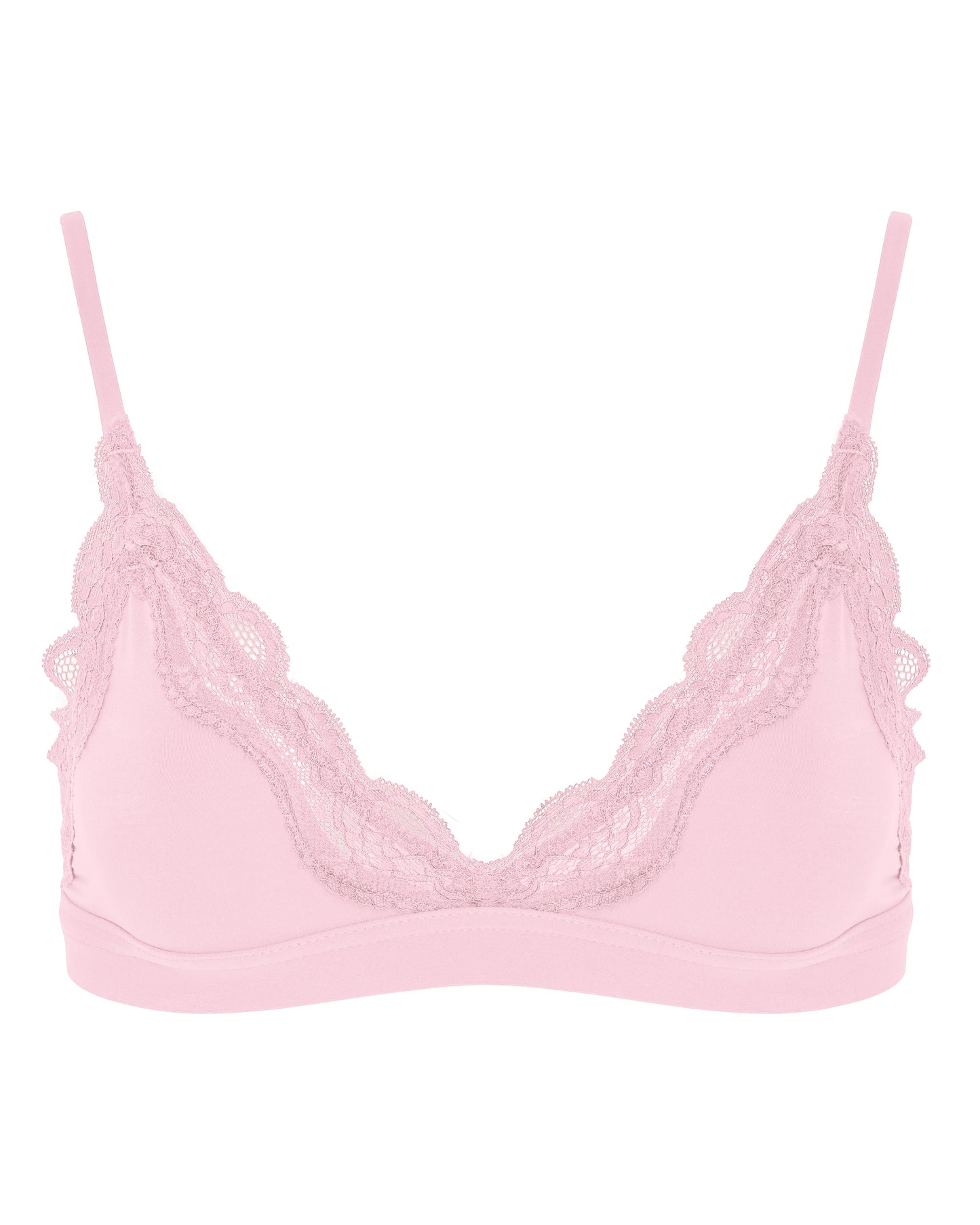 Lace Triangle Bralet, Pink