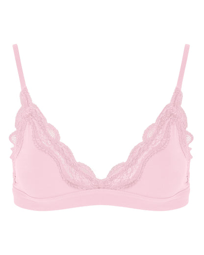 Lace Triangle Bralet, Pink