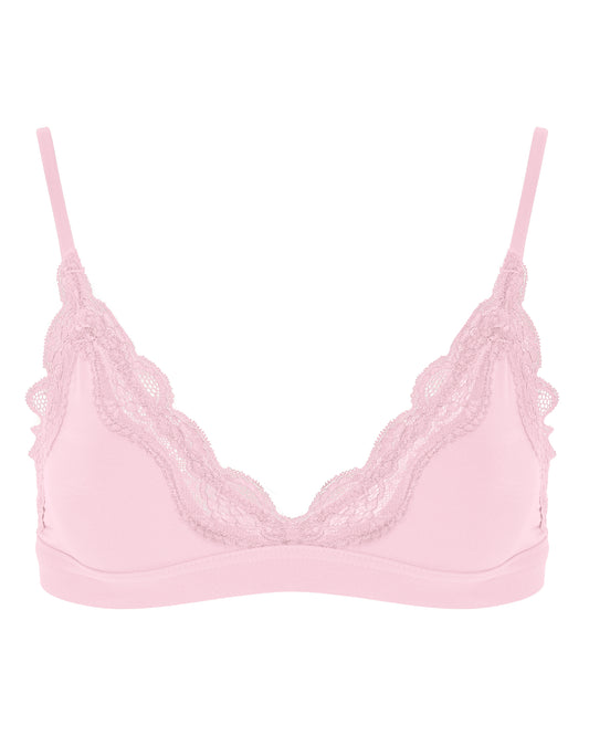 Lace Triangle Bralet, Pink