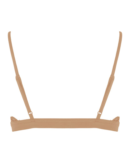 Lace Triangle Bralet, Tan