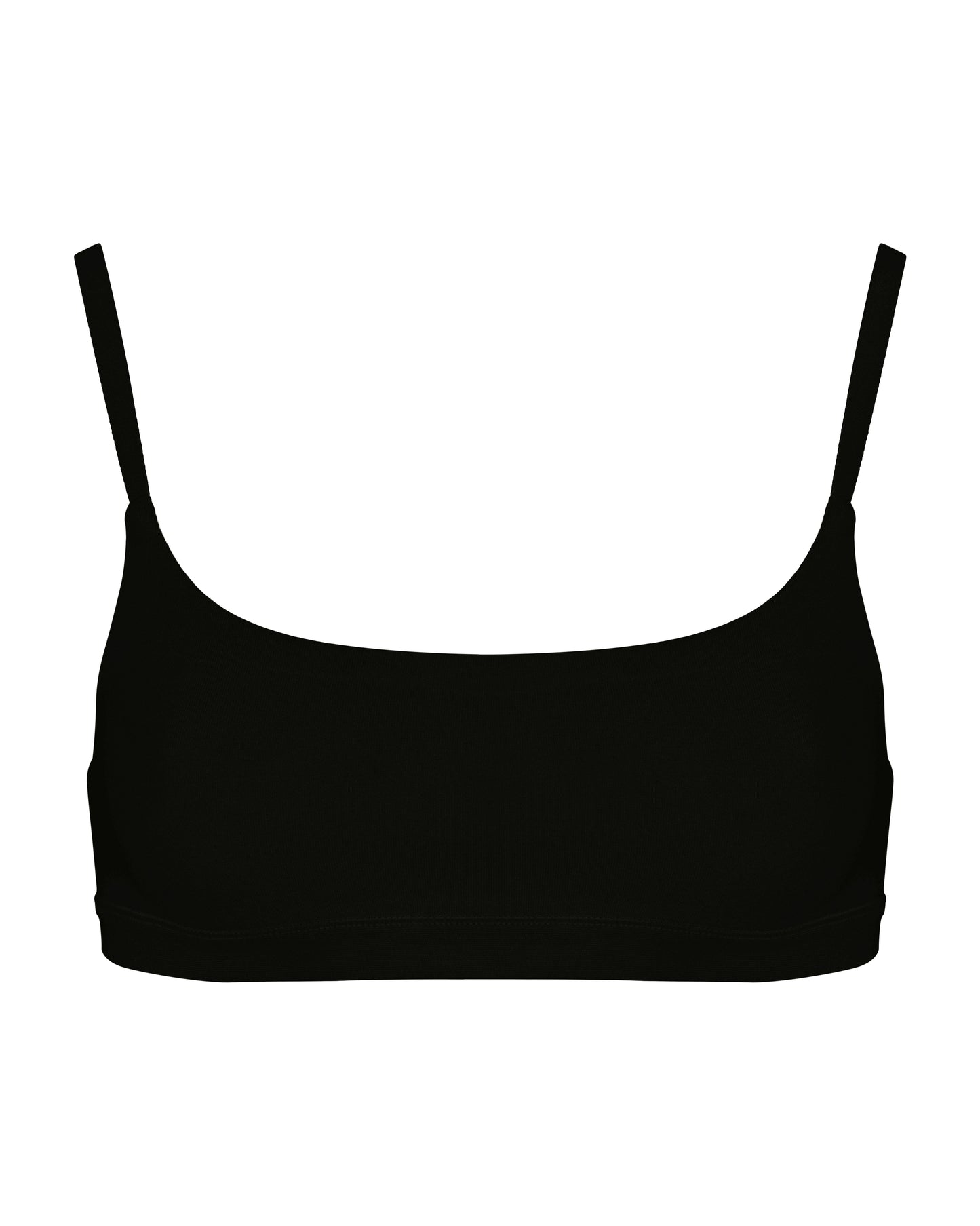 Cotton Scoop Bralet, Black
