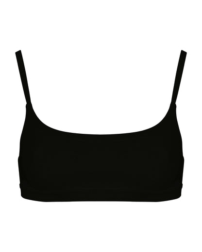 Cotton Scoop Bralet, Black