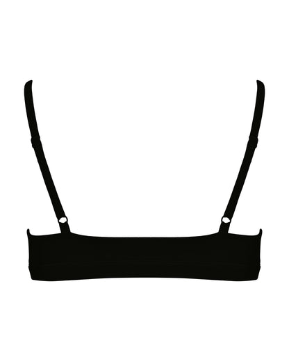 Cotton Scoop Bralet, Black