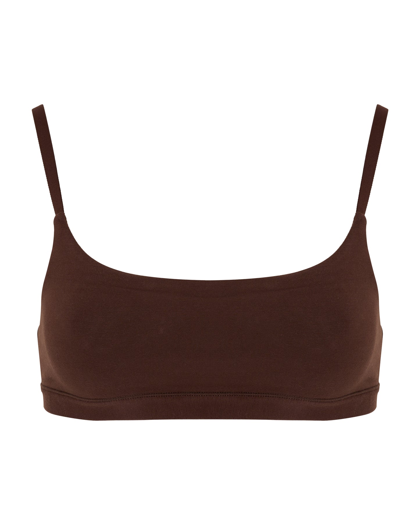 Cotton Scoop Bralet, Coffee