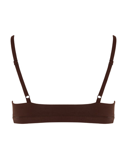 Cotton Scoop Bralet, Coffee