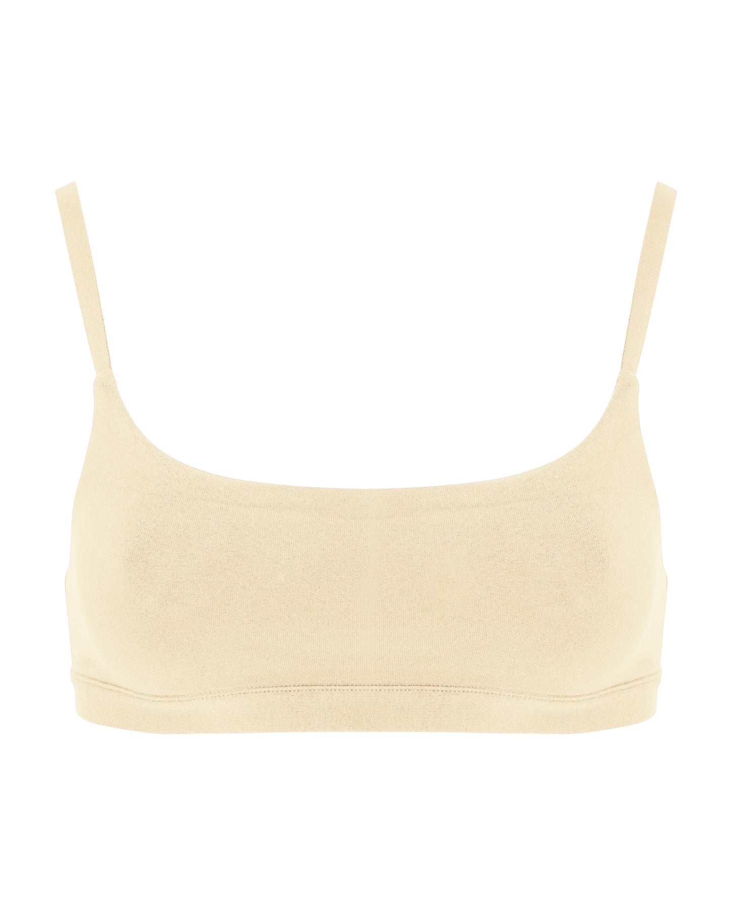 Cotton Scoop Bralet, Cream