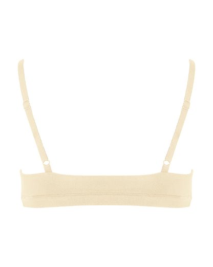 Cotton Scoop Bralet, Cream