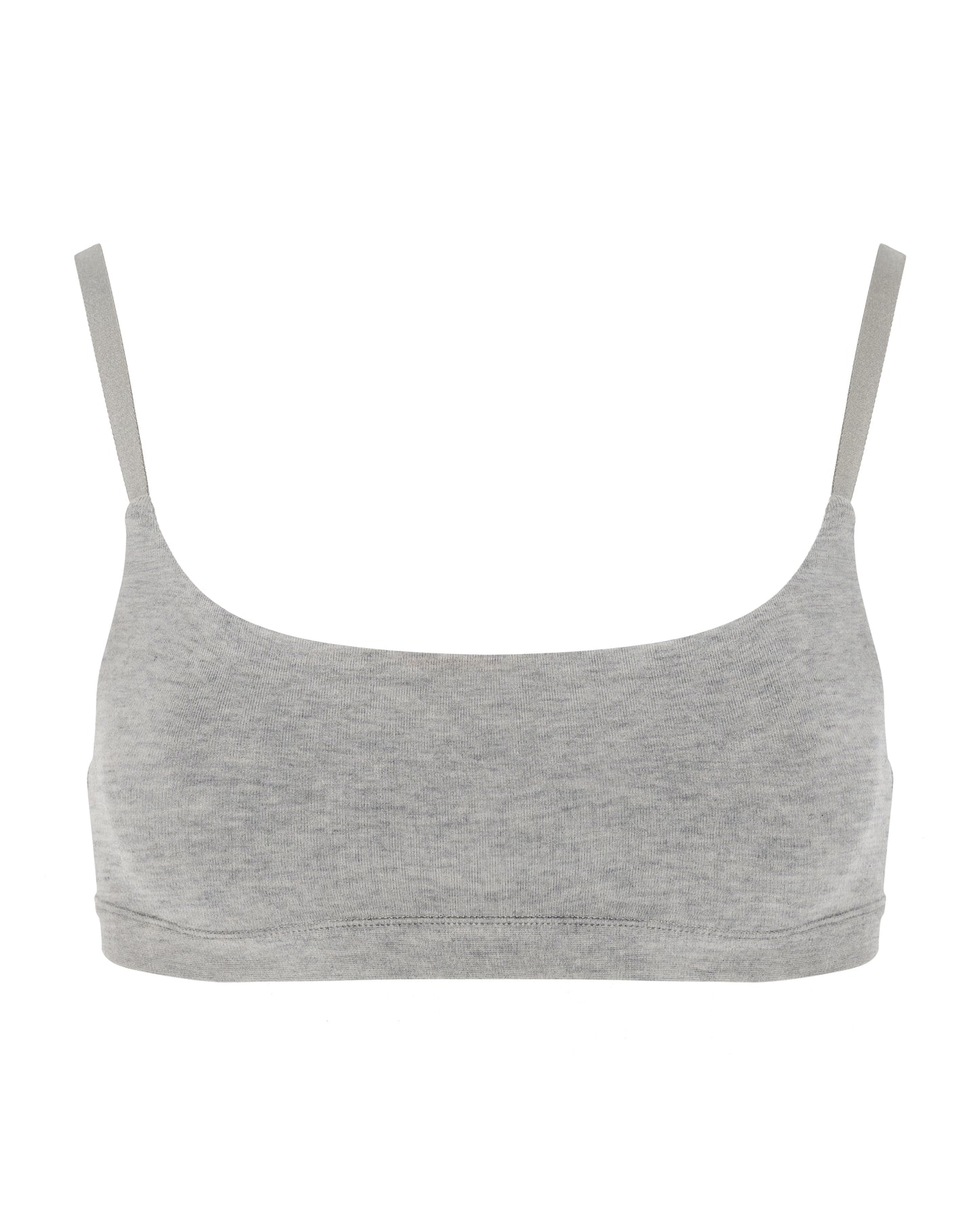 Cotton Scoop Bralet, Grey Marle