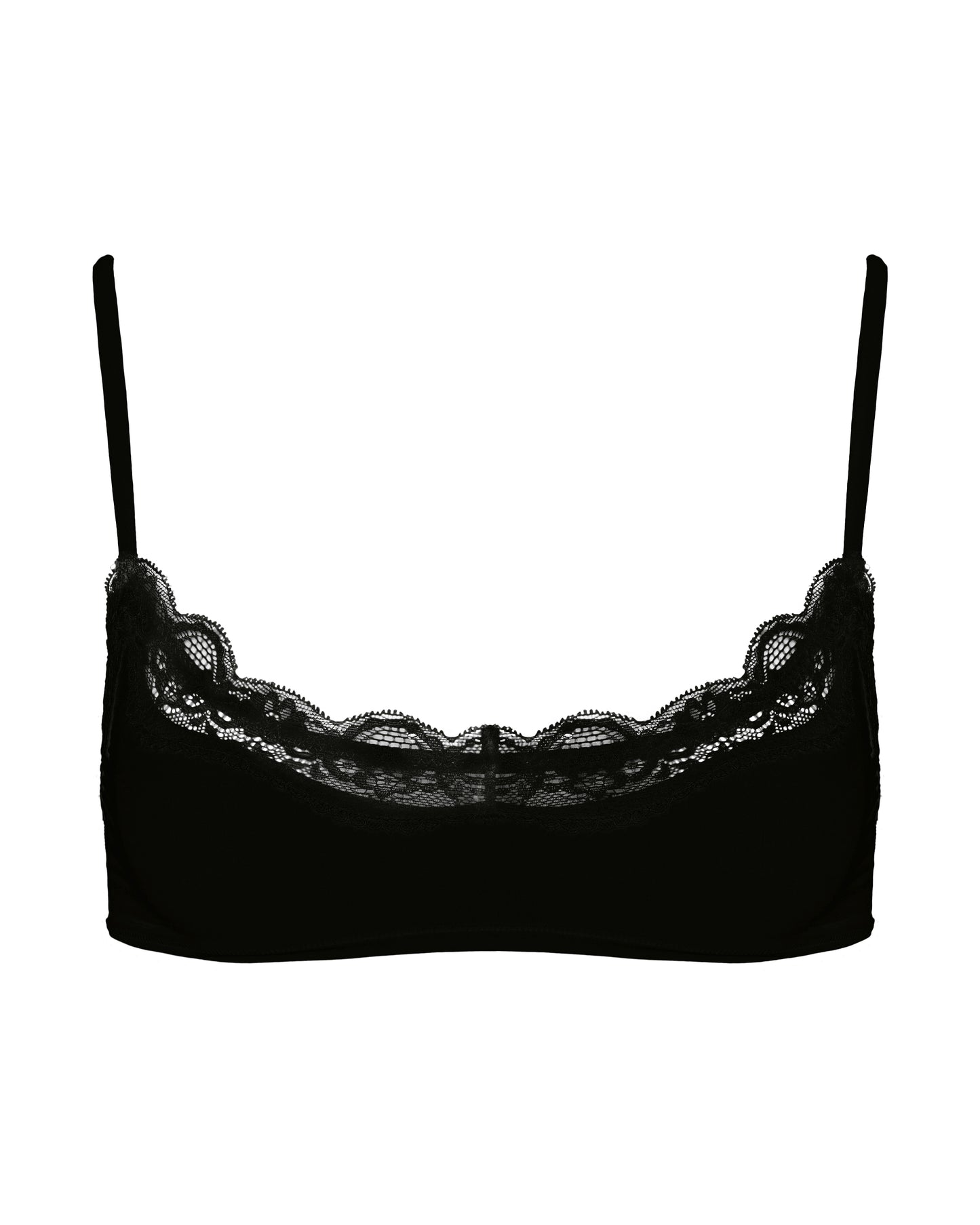 Lace Scoop Bralet, Black