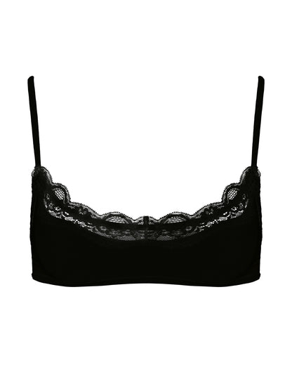 Lace Scoop Bralet, Black