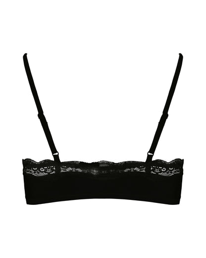 Lace Scoop Bralet, Black