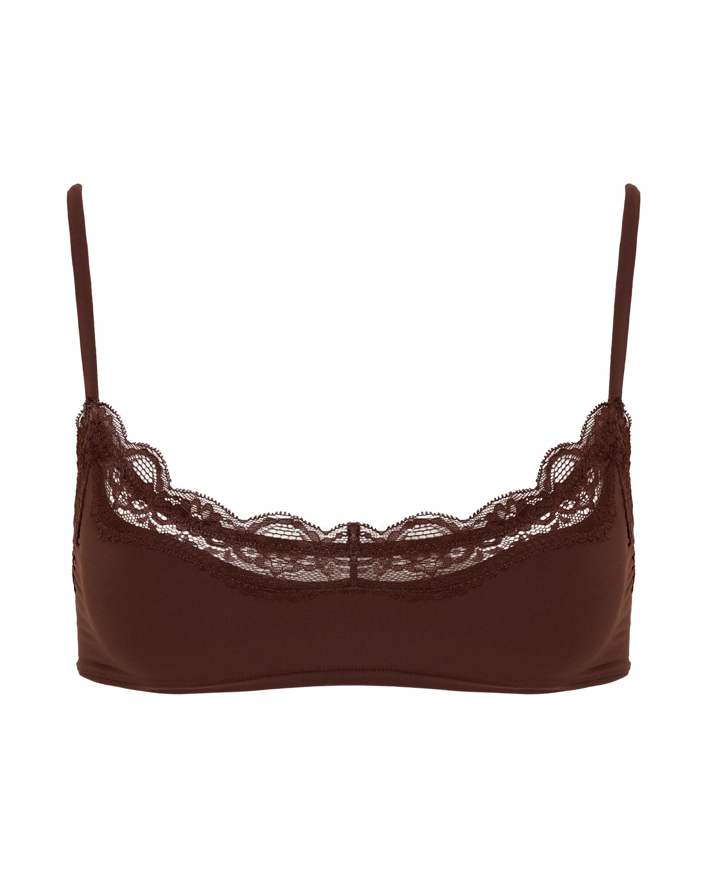 Lace Scoop Bralet, Coffee