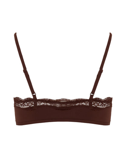 Lace Scoop Bralet, Coffee
