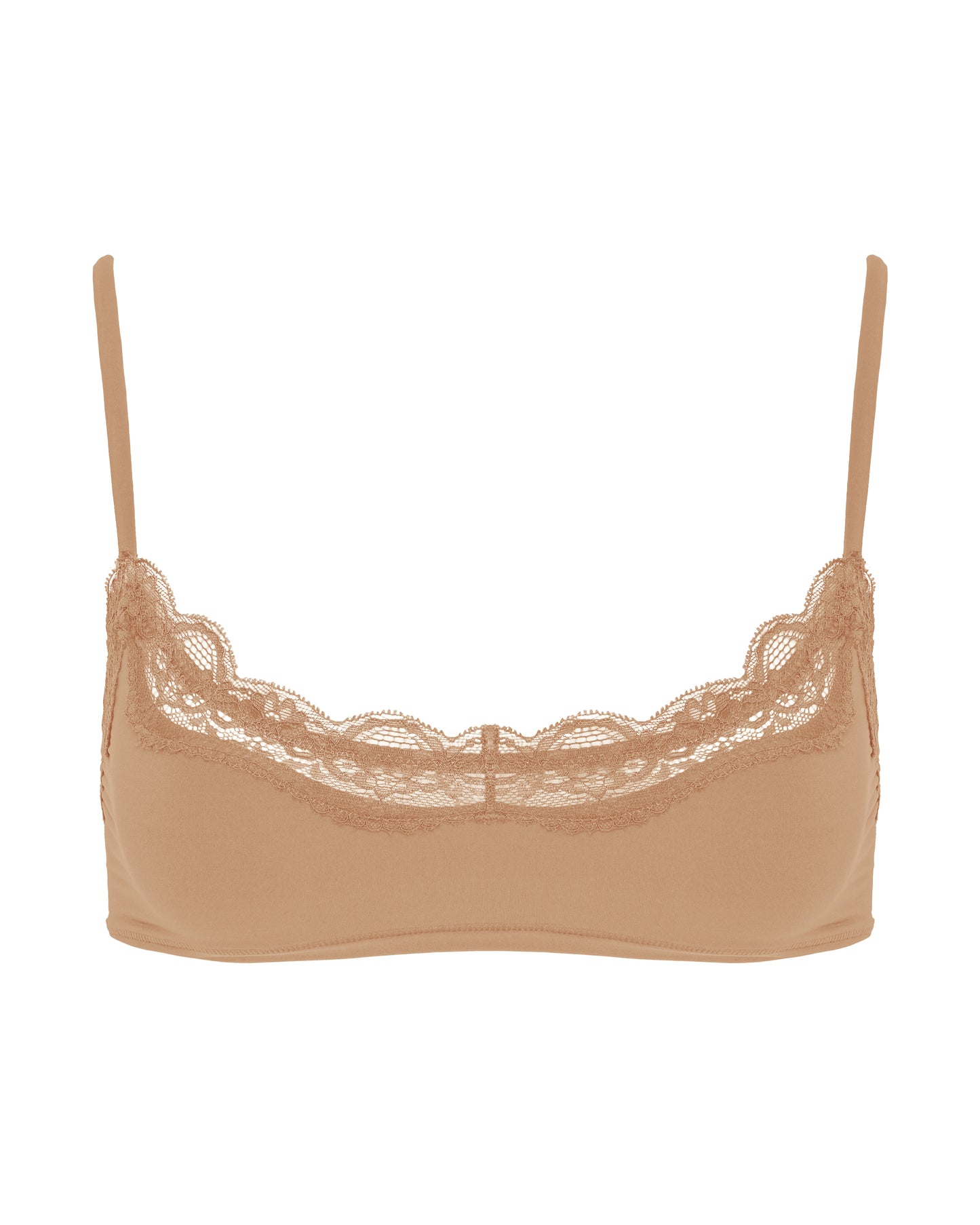 Lace Scoop Bralet, Tan