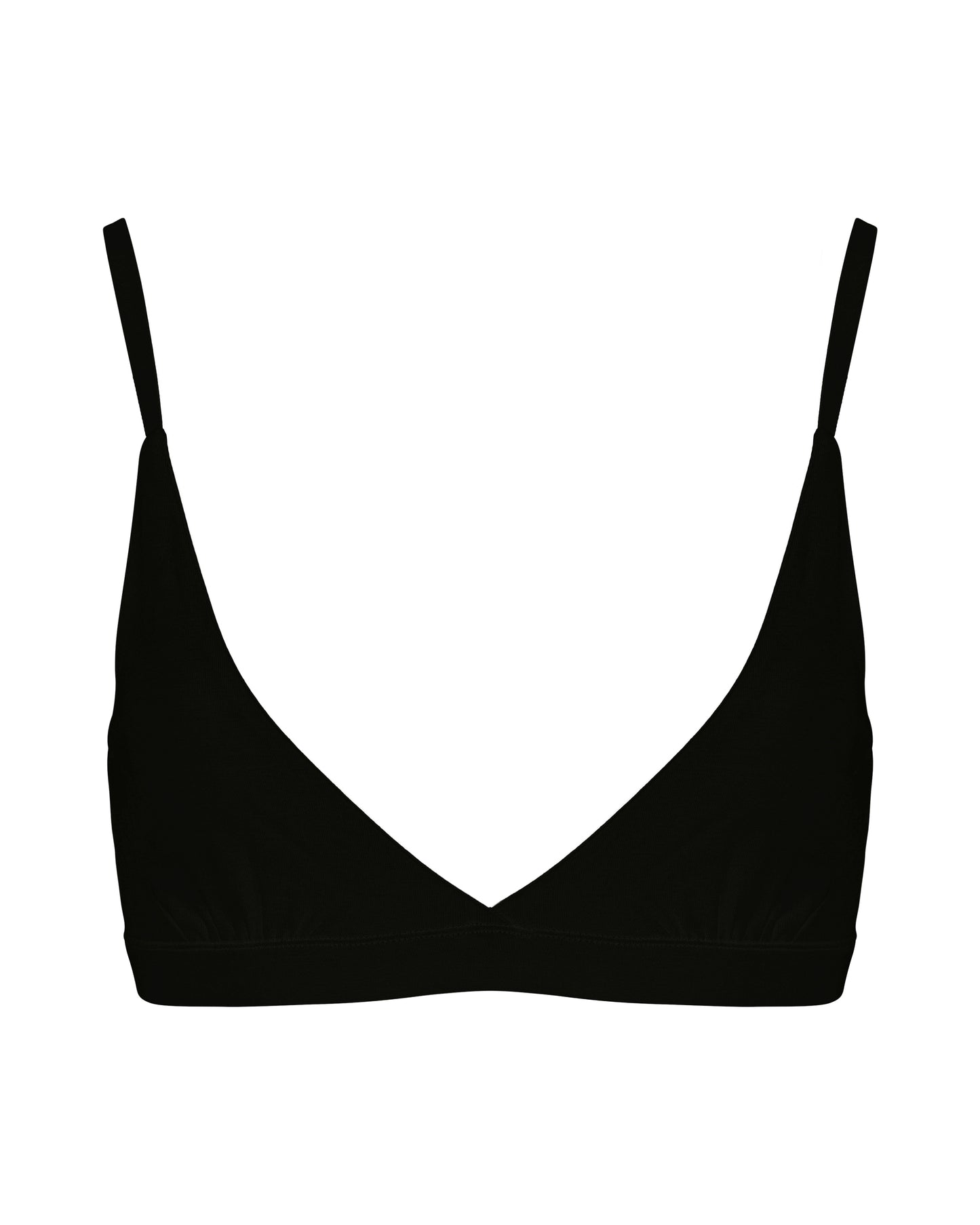 Cotton Triangle Bralet, Black