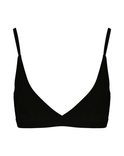 Cotton Triangle Bralet, Black