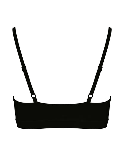 Cotton Triangle Bralet, Black