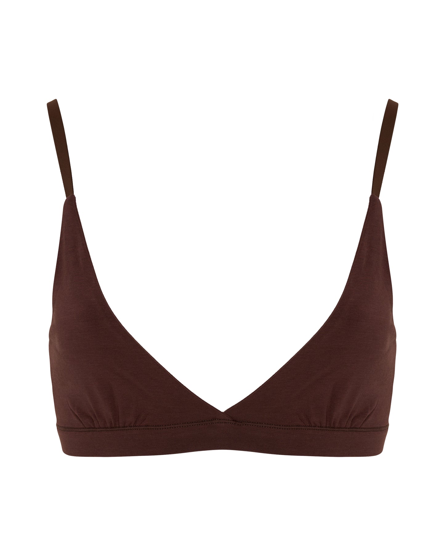 Cotton Triangle Bralet, Coffee