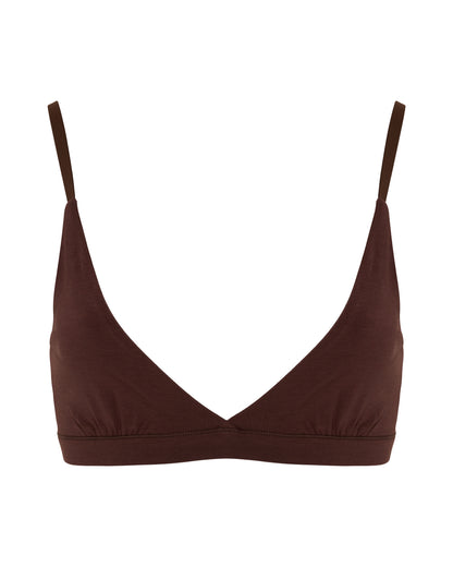 Cotton Triangle Bralet, Coffee