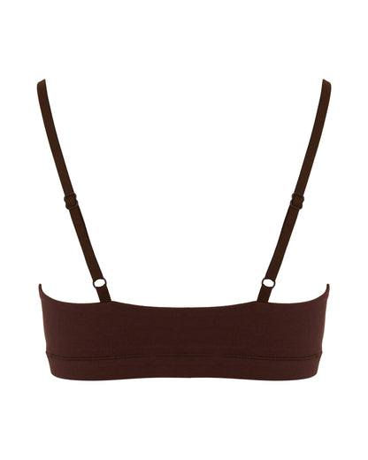 Cotton Triangle Bralet, Coffee