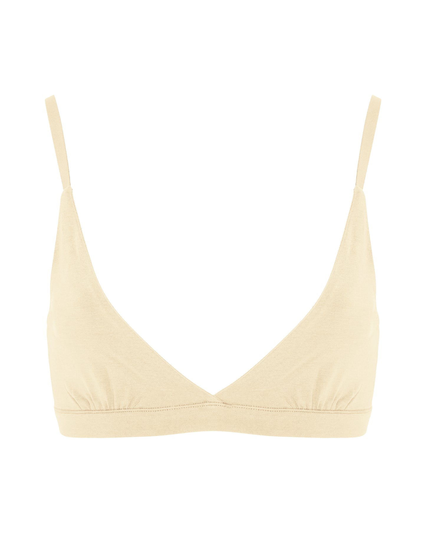Cotton Triangle Bralet, Cream