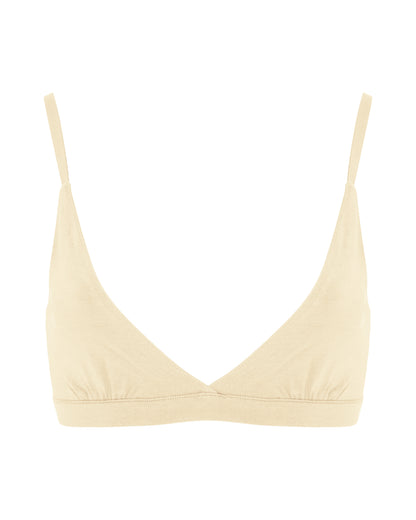 Cotton Triangle Bralet, Cream
