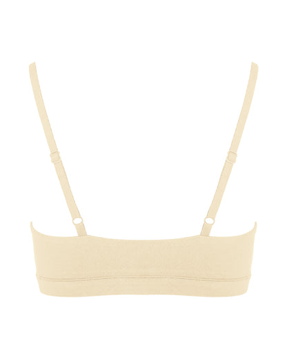 Cotton Triangle Bralet, Cream