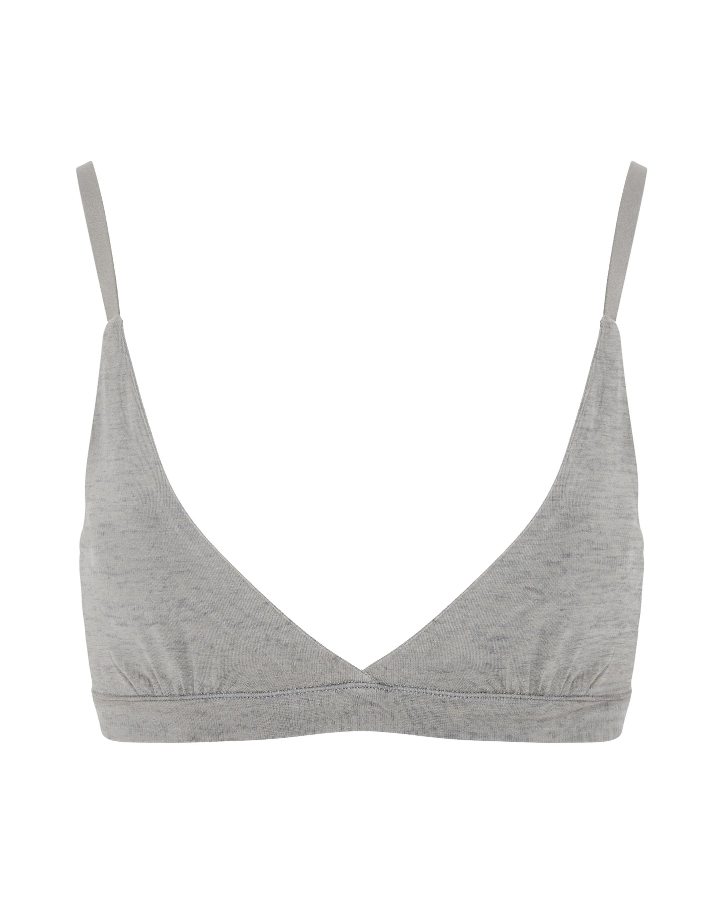 Cotton Triangle Bralet, Grey Marle