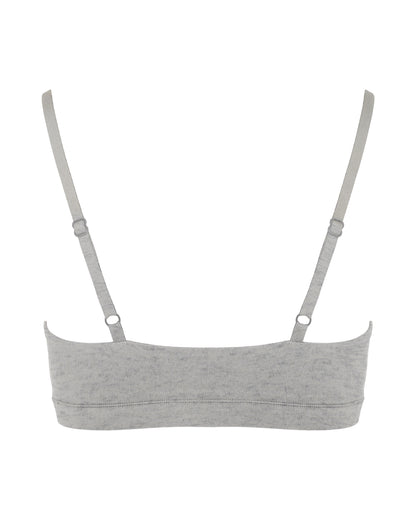 Cotton Triangle Bralet, Grey Marle