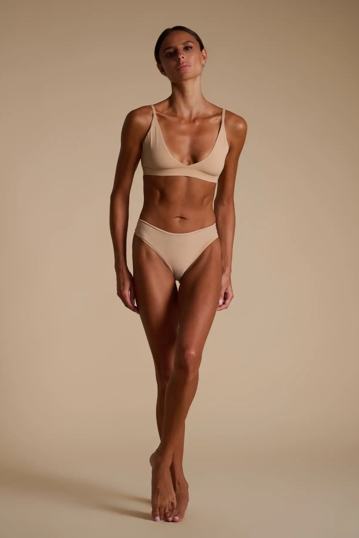 Triangle Bralet Tan - Back