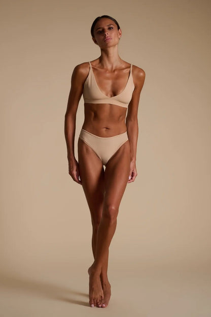 Triangle Bralet Tan - Back